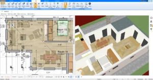 Mit Plan7Architekt erstellen Sie den Grundriss Ihrer Ferienwohnung schnell und unkompliziert in 2D – ideal für eine klare Raumaufteilung