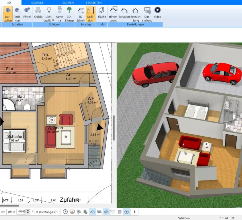 Mit dem Plan7Architekt können Räume flexibel gestaltet und individuell an Ihre Bedürfnisse angepasst werden