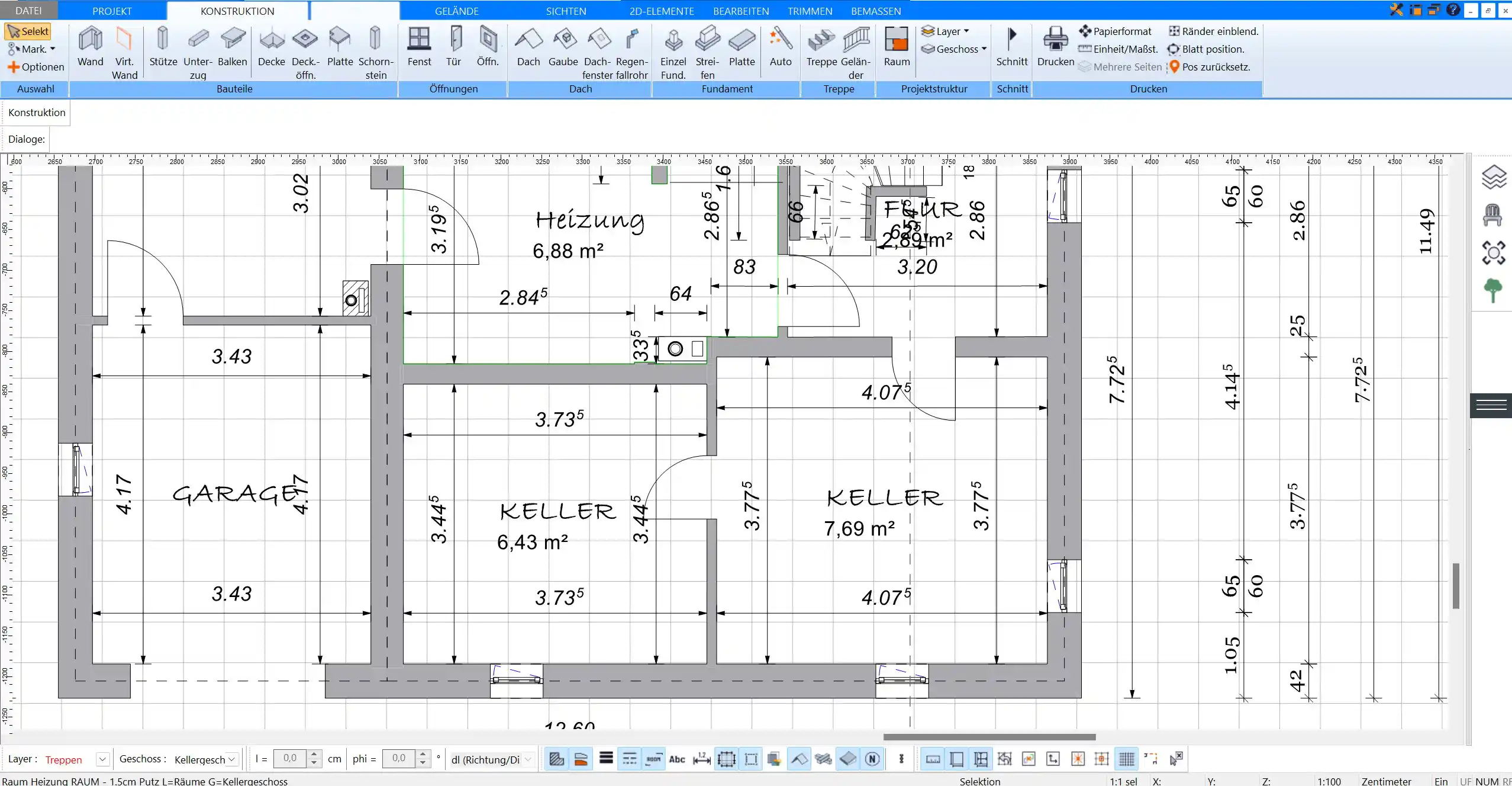 Mit dem Plan7Architekt können Sie einfach einen präzisen Grundriss in 2D erstellen, um Ihre Gartenplanung zu beginnen