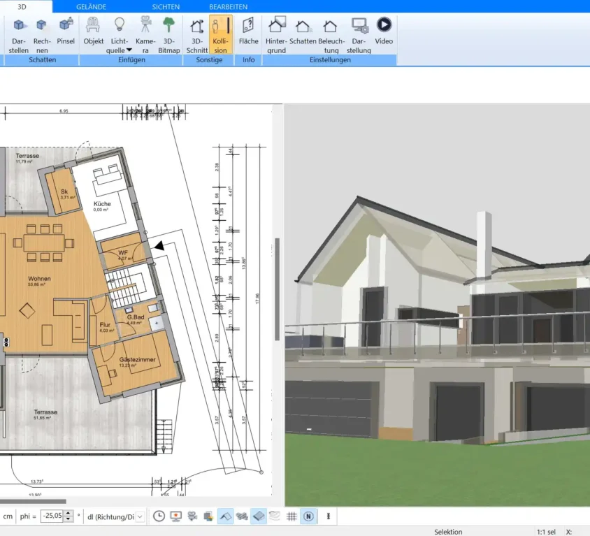 Mit der Plan7Architekt Software können Sie detaillierte und präzise Baupläne für Ihr Bauvorhaben erstellen