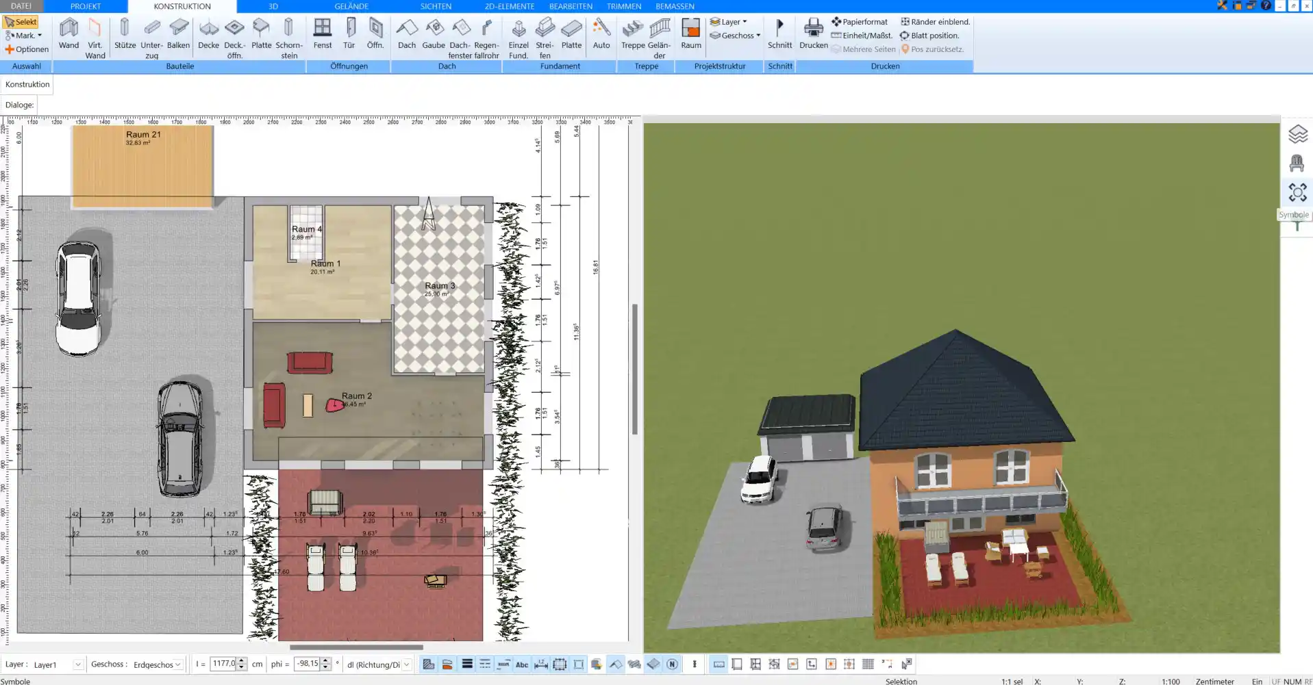 Plan7Architekt Automatische Dachkonstruktion für komplexe Projekte