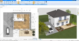 Plan7Architekt ermöglicht präzise und detaillierte Grundrissplanungen, ideal für größere Bauprojekte