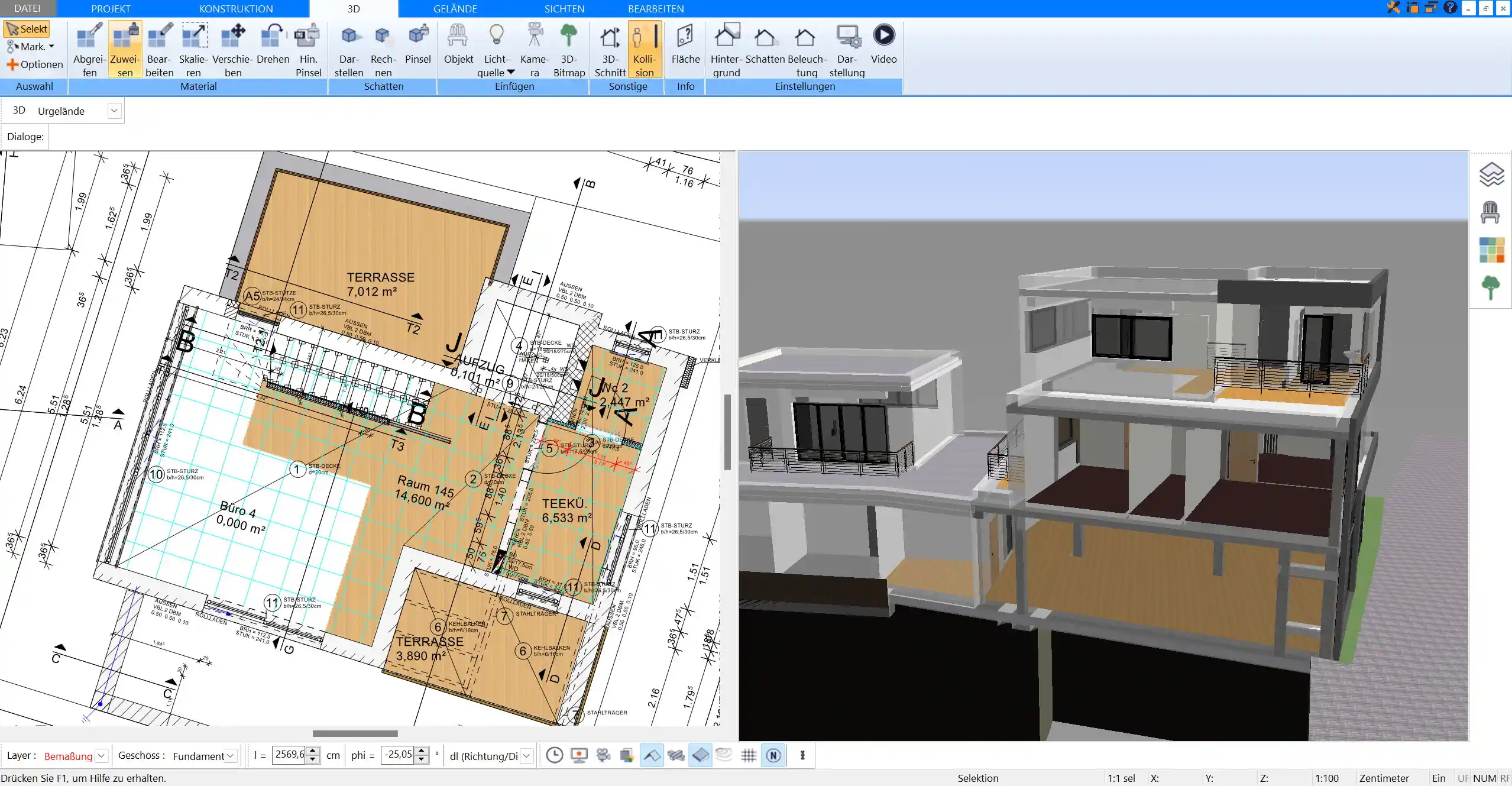 Planen Sie jedes Detail Mit der begehbaren 3D-Ansicht können Sie jeden Winkel Ihres Hauses virtuell erkunden