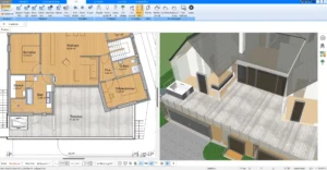 Schritt 1 Der präzise 2D-Grundriss wird mit wenigen Klicks erstellt und bildet die Basis für die 3D-Visualisierung