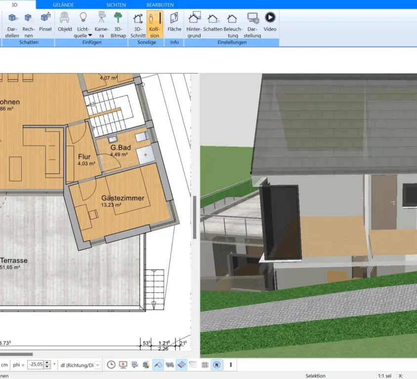 Übersichtliche und intuitive Benutzeroberfläche des Plan7Architekt – ideal für Anfänger und Profis