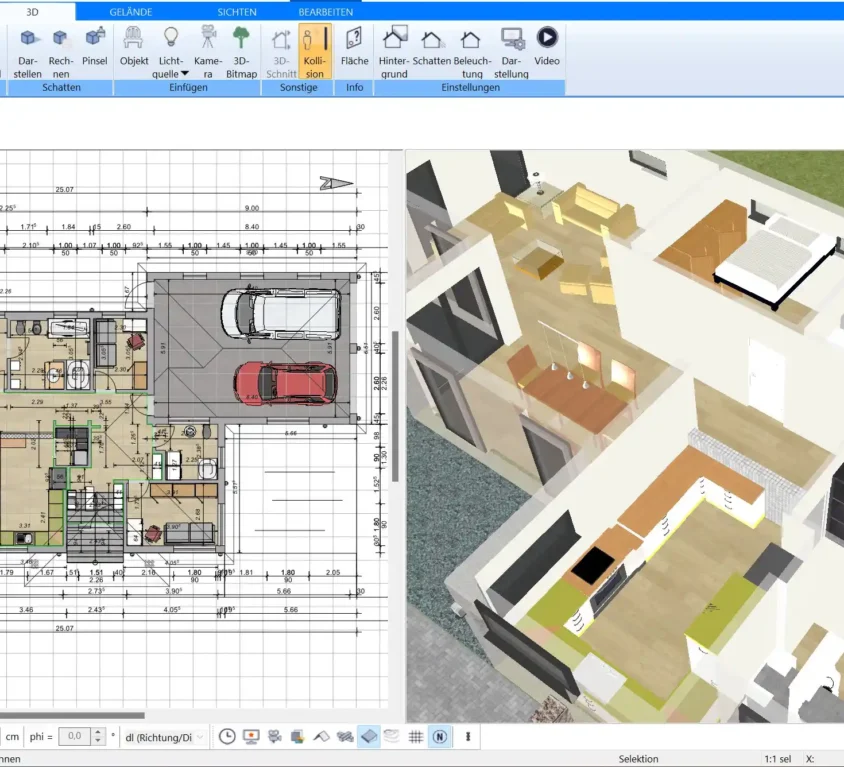 Visualisierung in 3D So sieht Ihr fertiger Wohnungsgrundriss im Plan7Architekt aus