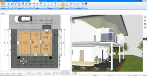 Vorher-Nachher-Darstellung eines realen Innenausbauprojekts, das mit dem Plan7Architekt umgesetzt wurde