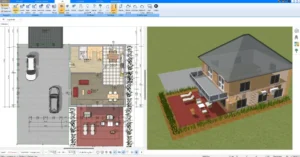 Zeichnen Sie den Grundriss Ihres Hauses in der 2D-Ansicht mit präzisen Maßangaben