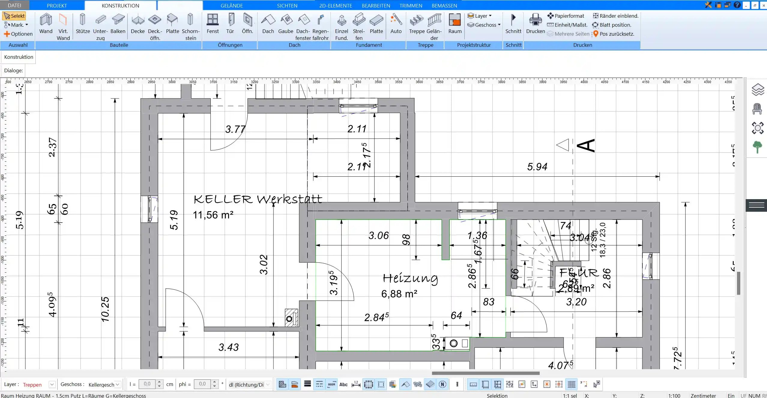 Zeichnen Sie präzise Grundrisse in 2D mit dem Plan7Architekt, angepasst an Ihre Wohnpläne