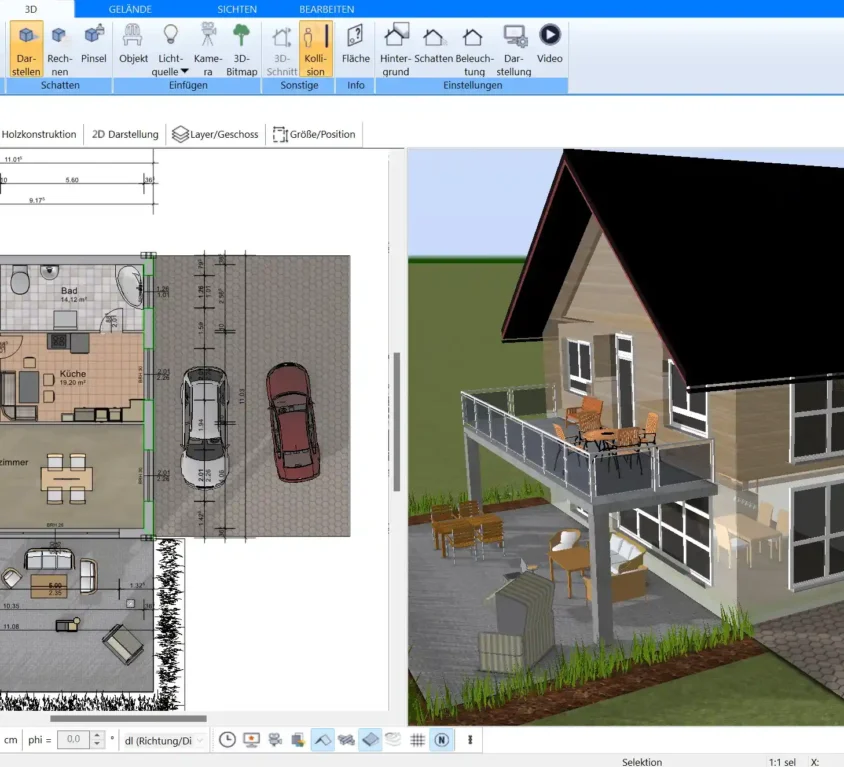 Amerikanisches Haus – Grundriss erstellt mit Plan7Architekt