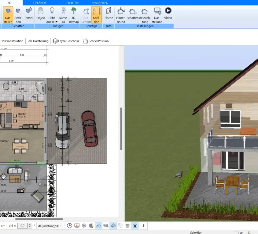 Dieser energieeffiziente Grundriss wurde mit dem Plan7Architekt geplant und zeigt eine optimale Raumaufteilung für ein Niedrigenergiehaus