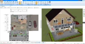 Ein detaillierter Grundriss eines Singelhauses, erstellt mit der Software Plan7Architekt