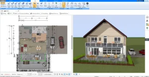 Erstellung des Grundrisses in 2D Mit Plan7Architekt können detaillierte Grundrisse für jedes Stockwerk präzise erstellt werden