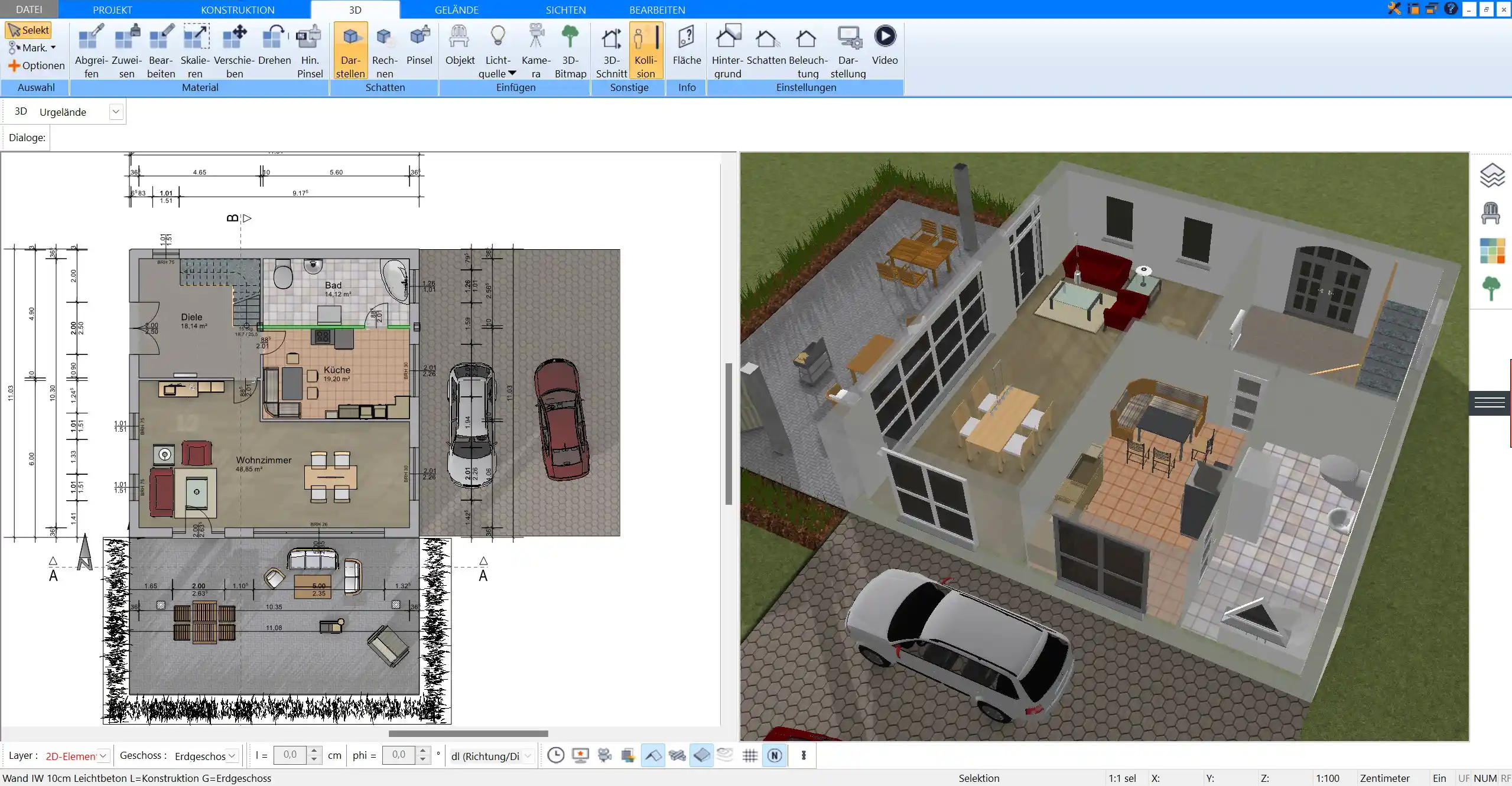 Exportieren Sie Ihre Pläne in gängigen Formaten wie DWG oder DXF, um sie mit Architekten oder Baufirmen zu teilen