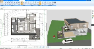 Grundriss einer Stadtvilla – Erstellt mit dem Plan7Architekt