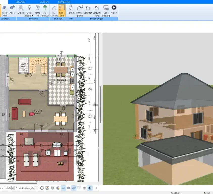 Grundriss eines Holzhauses – Professionell erstellt mit dem Plan7Architekt