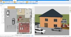 Grundriss eines Mehrfamilienhauses – erstellt mit der Plan7Architekt-Software