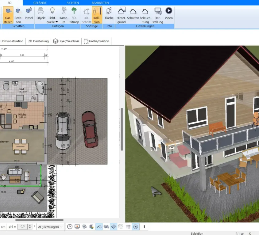 Grundriss eines Weinkellers mit Regalsystem – geplant mit Plan7Architekt