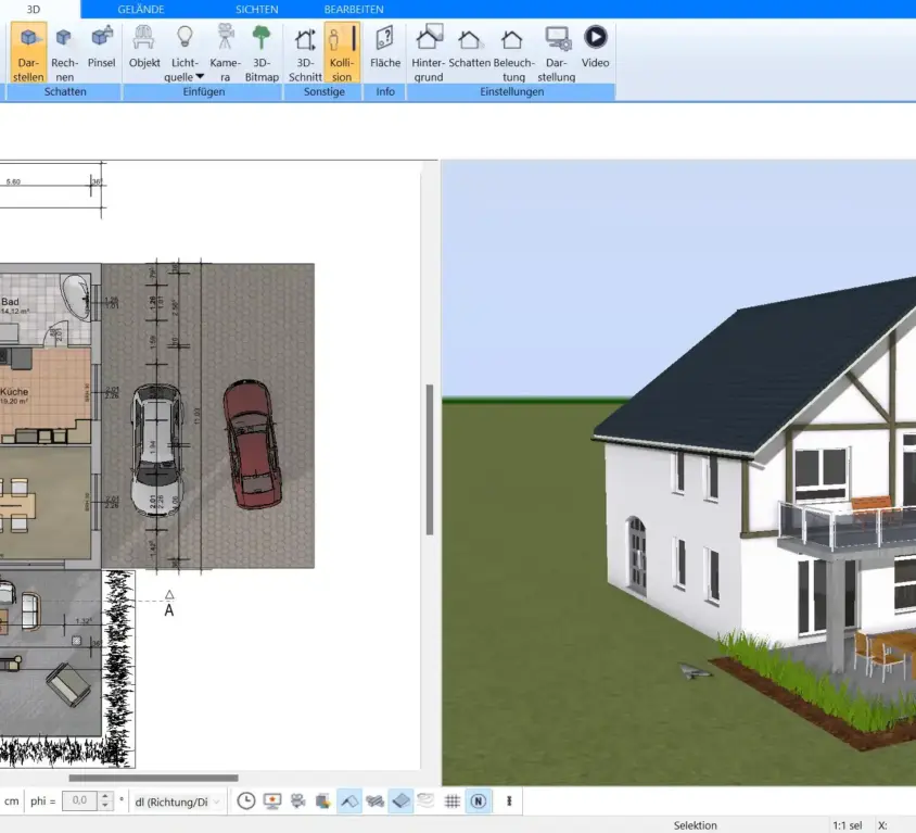 Grundriss eines modernen Einfamilienhauses – professionell erstellt mit dem Plan7Architekt