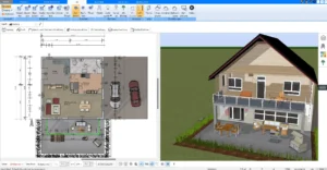 Grundrissplanung eines Plusenergiehauses in 2D – erstellt mit Plan7Architekt