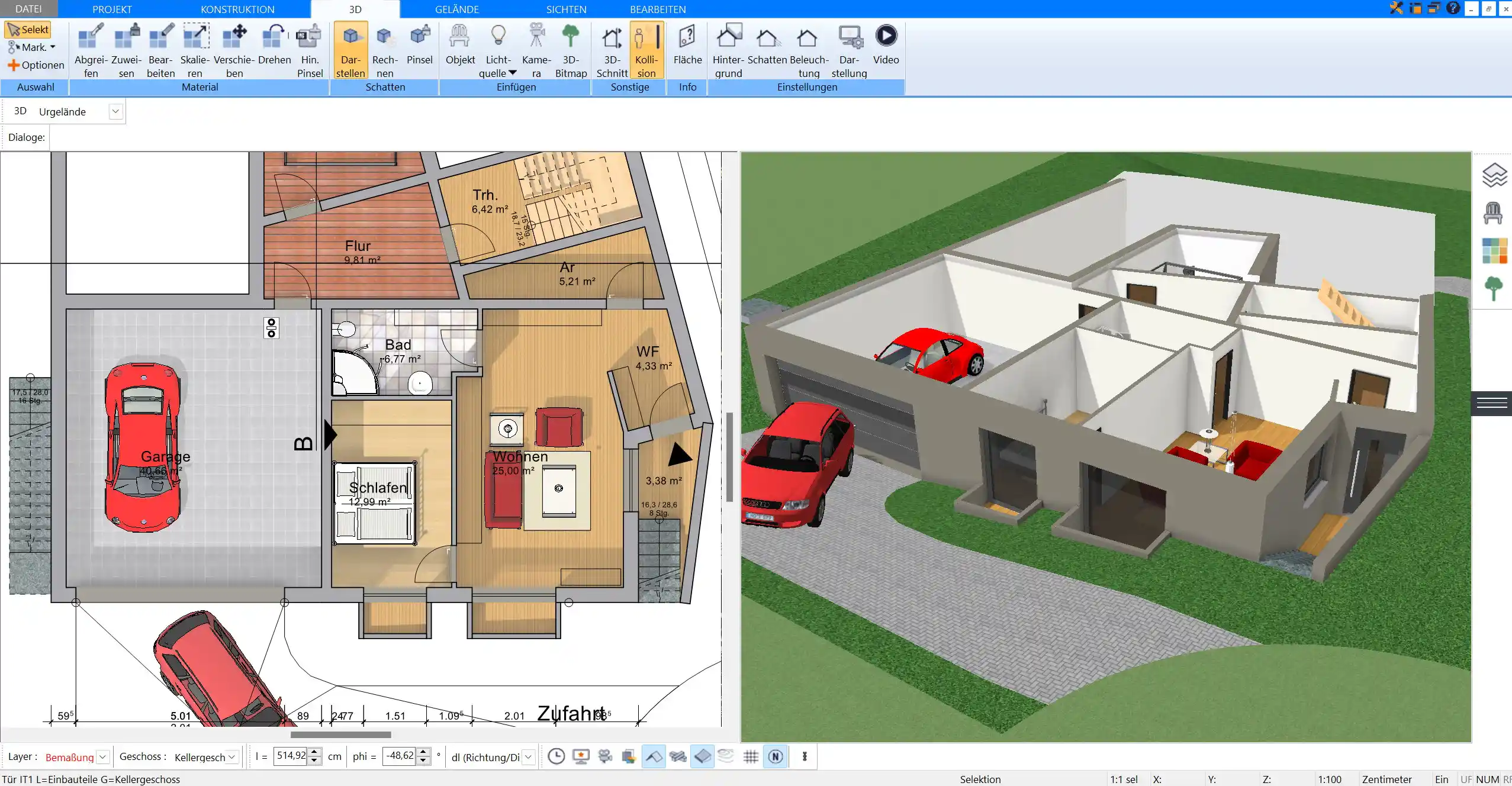 Grundrissübersicht im Plan7Architekt – Effizienzhaus planen