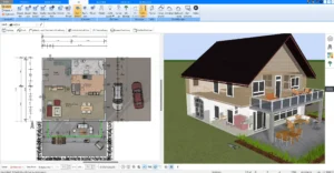 Mit Plan7Architekt lassen sich präzise Grundrisse in 2D zeichnen – der erste Schritt zur Hausplanung.