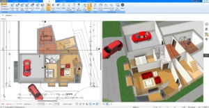 Offene Wohnbereiche für mehr Bewegungsfreiheit (erstellt mit Plan7Architekt)