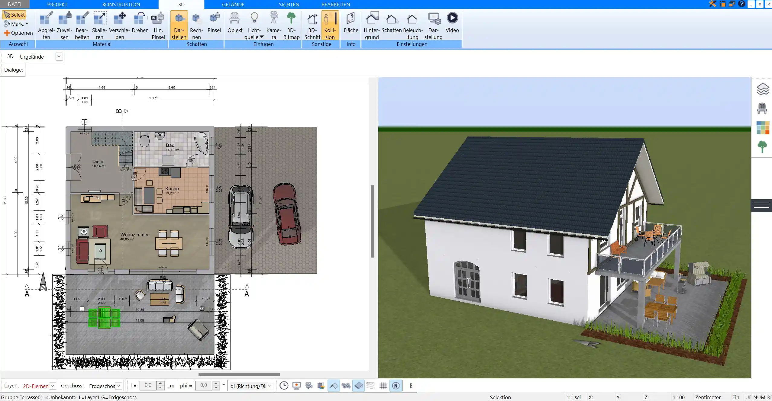 Projektstart in der Plan7Architekt-Software – Auswahl der Vorlagen und Etagenanzahl für den Grundriss