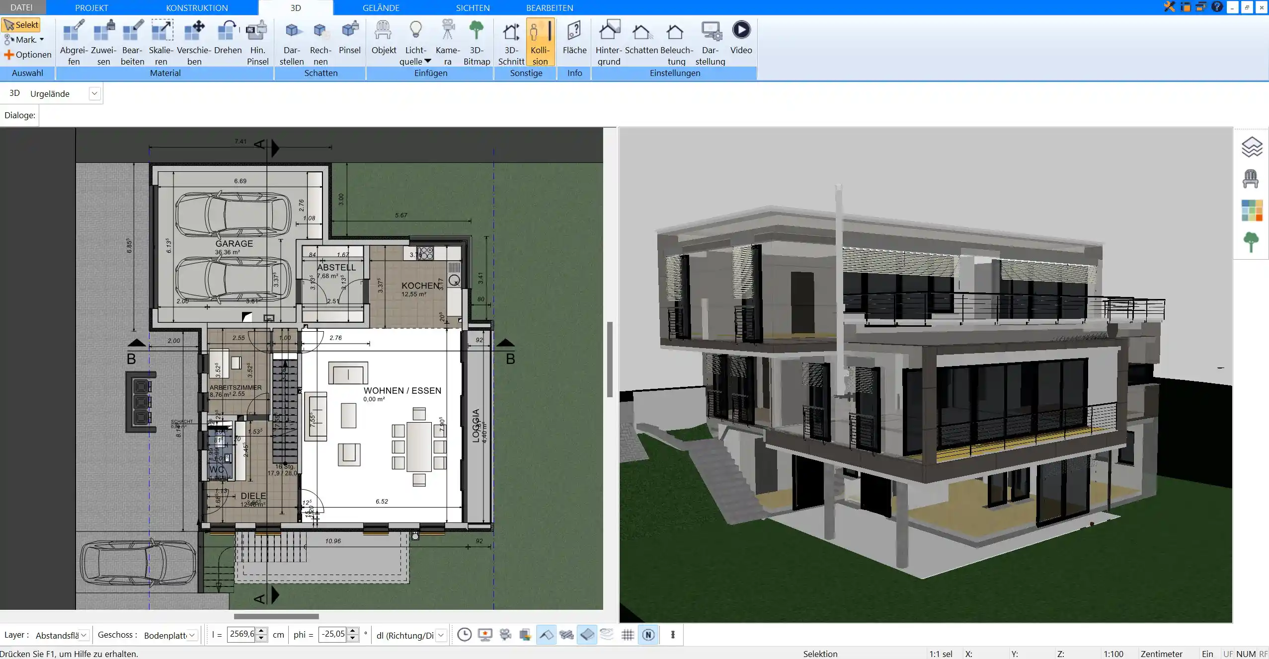 Verschiedene architektonische Stile in der Visualisierung