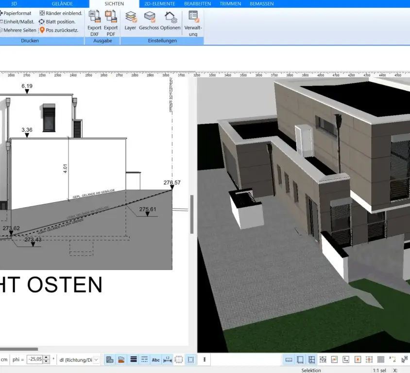 Detaillierter Bausatzhaus-Grundriss, erstellt mit Plan7Architekt