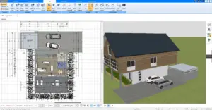 Detaillierter Strohhaus-Grundriss Mit Plan7Architekt präzise Wandstärken und Raumaufteilungen plane