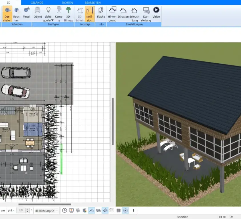 Großzügige Raumaufteilung einer Villa – erstellt mit dem Plan7Architekt