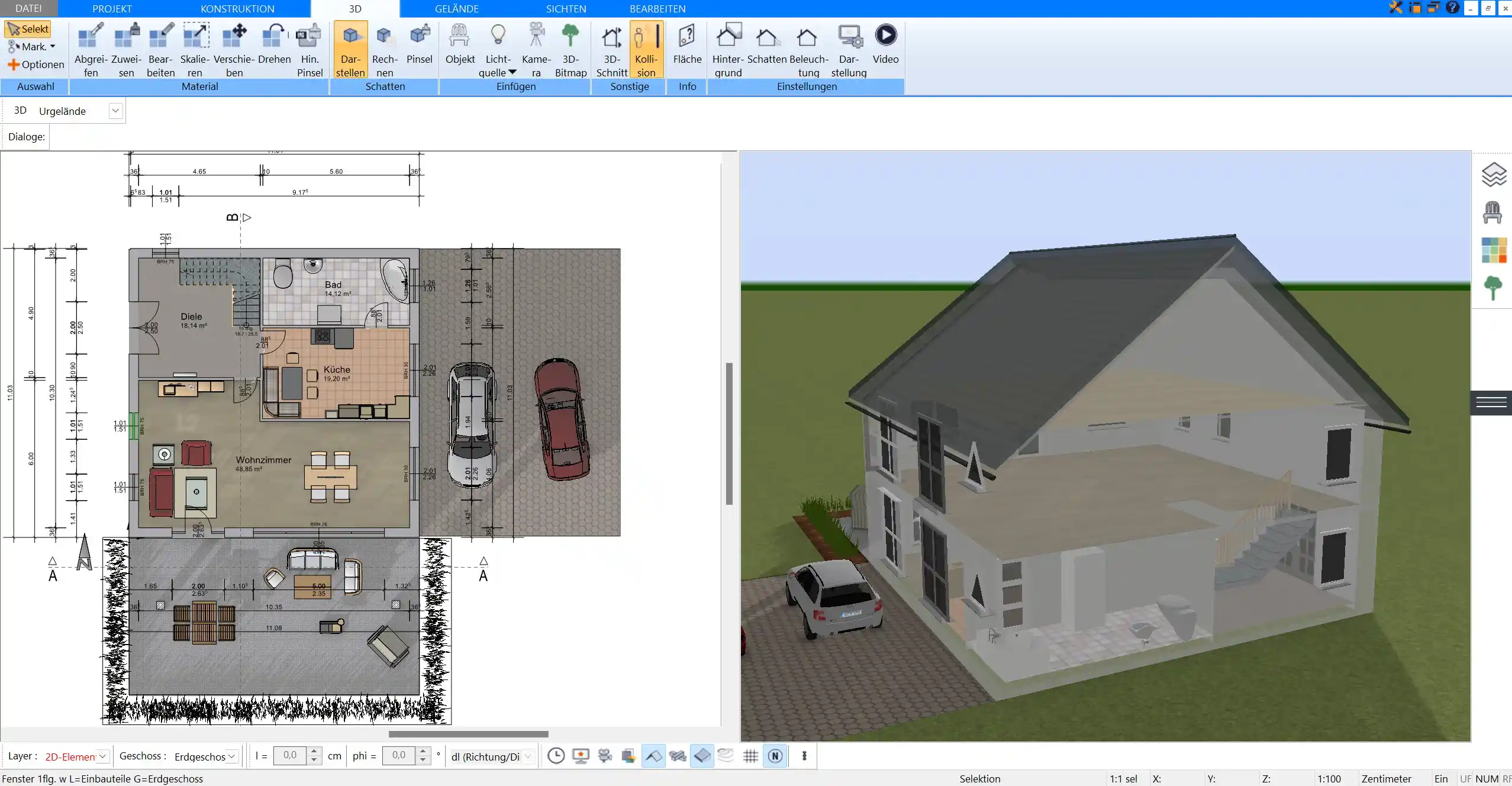 Grundriss Ihres Einfamilienhauses erstellt mit Plan7Architekt