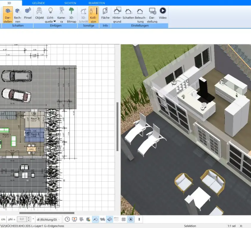 Grundriss eines Ausbauhauses – erstellt mit Plan7Architekt