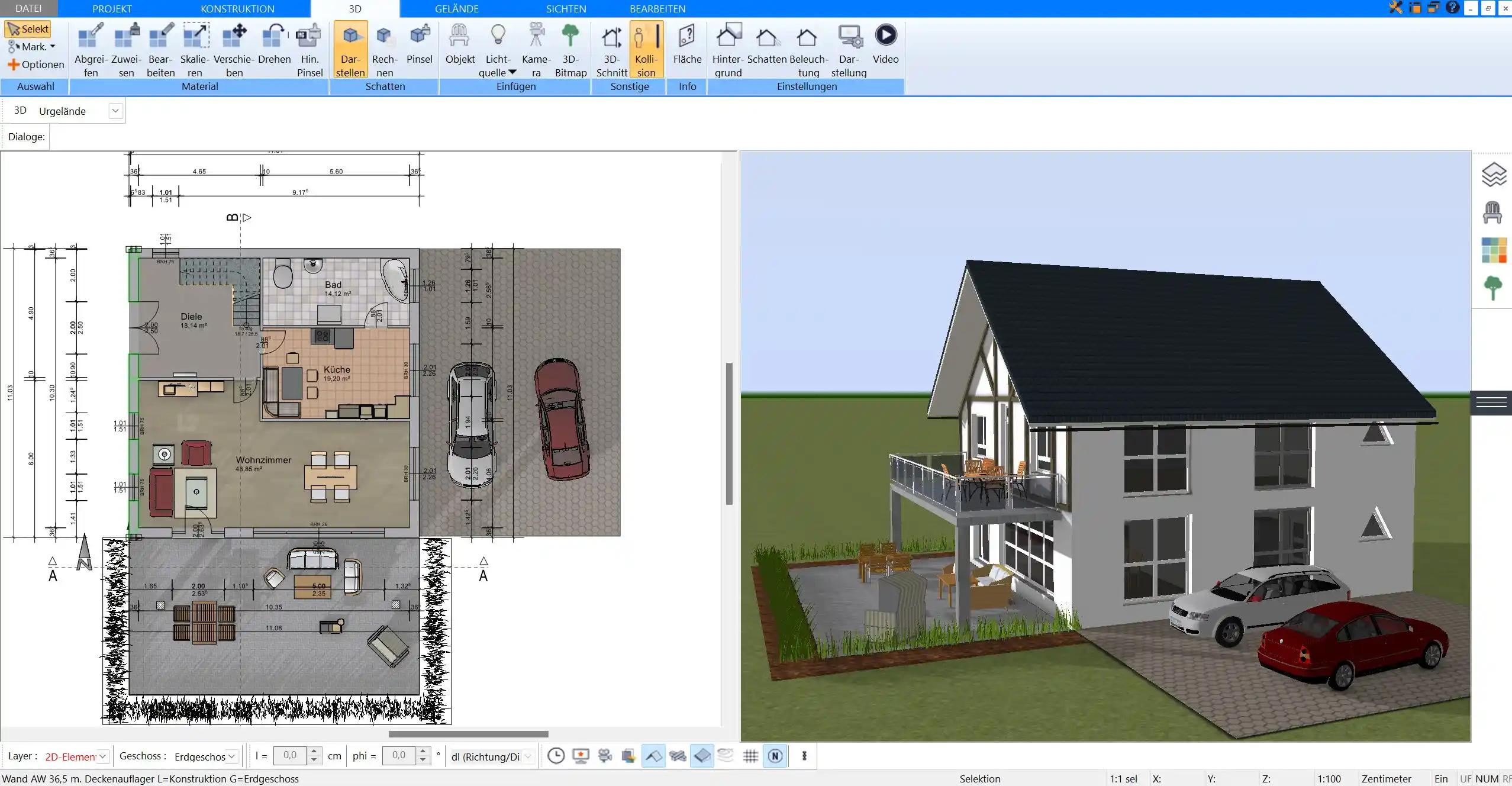 Ihr Traumvilla-Grundriss in 3D – realistische Visualisierung mit dem Plan7Architekt