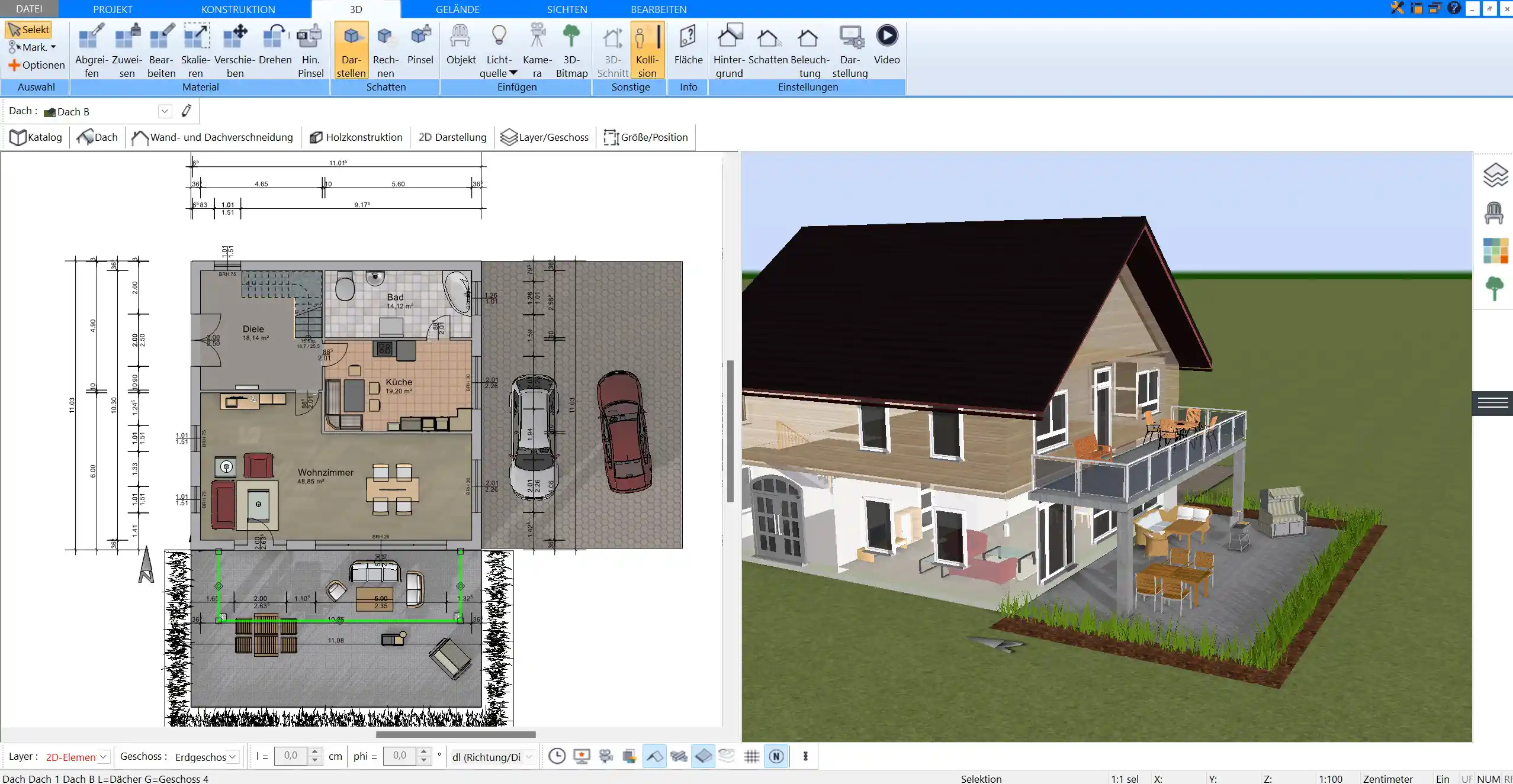 Komplette Loft-Planung in 3D Ihr Design visualisiert mit dem Plan7Architekt