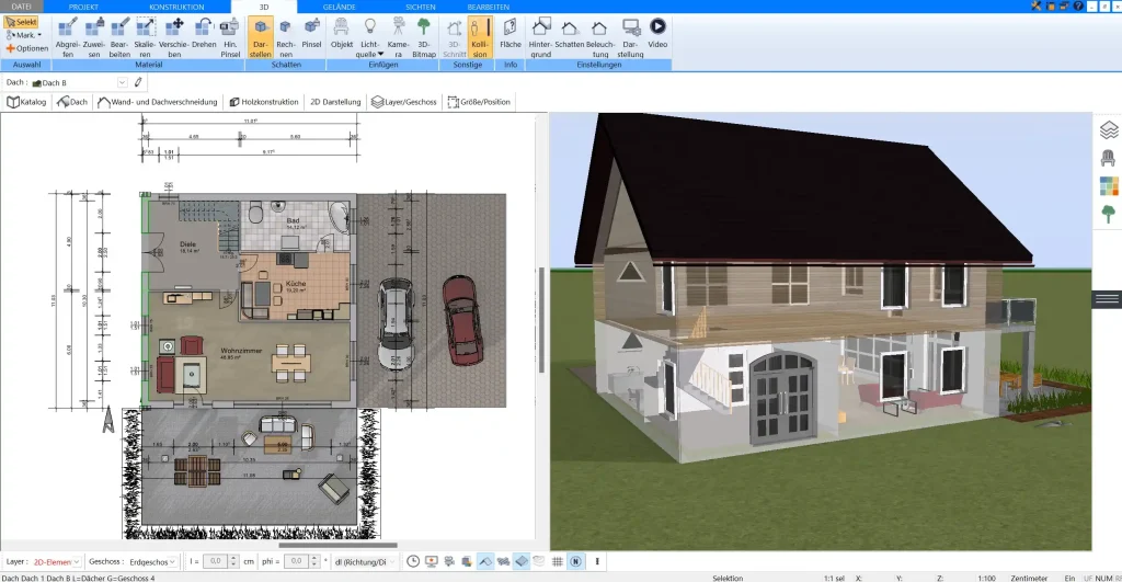 Grundriss innerhalb der erlaubten Baufläche in Plan7Architekt Pro planen
