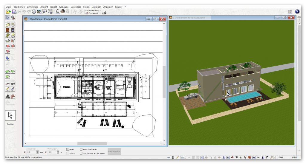 Bauplan selber zeichnen/erstellen - mit der Plan7Architekt Software